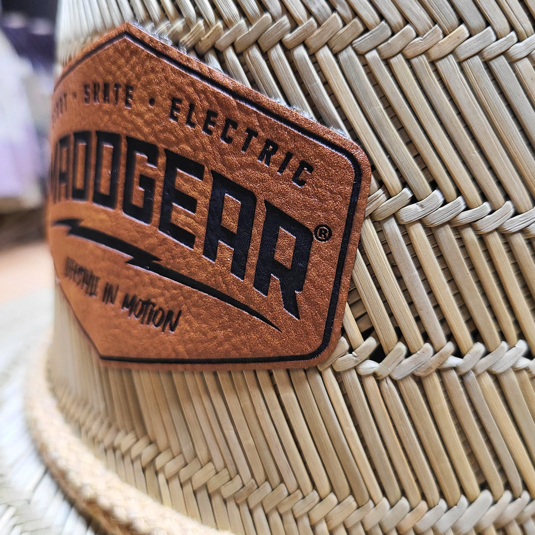 leather patch customized straw sun hat business logo name fathers day christmas gifts personalized