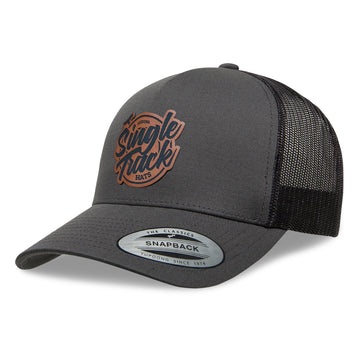YP Snapback Cap with Your Custom Leatherette Branded Patch - Charcoal