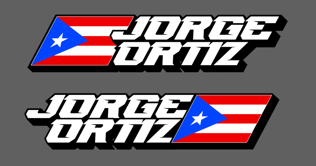 Custom Wide Open bike name flag sticker sheet with personalized rider name and country flag decals for cycling and MTB gear.