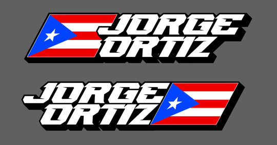Custom Wide Open bike name flag sticker sheet with personalized rider name and country flag decals for cycling and MTB gear.