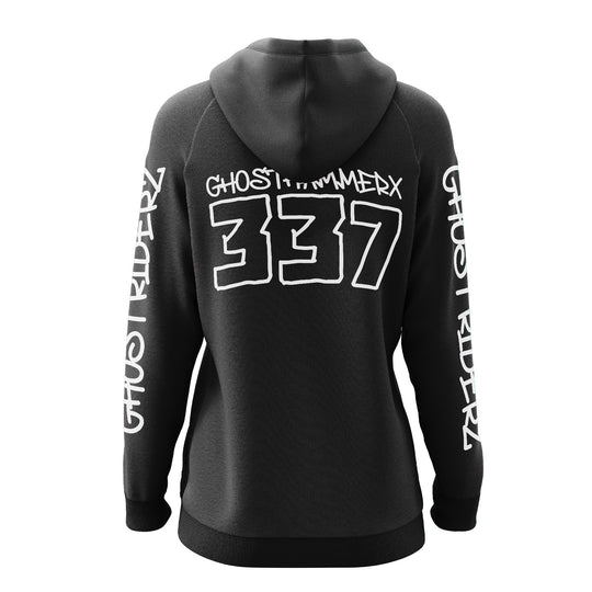 womens hoodie sweatshirt black hood ghostriderz arizona ghost riders black