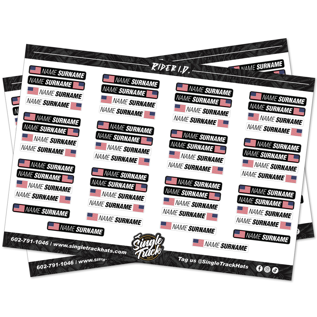 RC car sticker sheet name flag USA vinyl decals radio controller cars racer buggy
