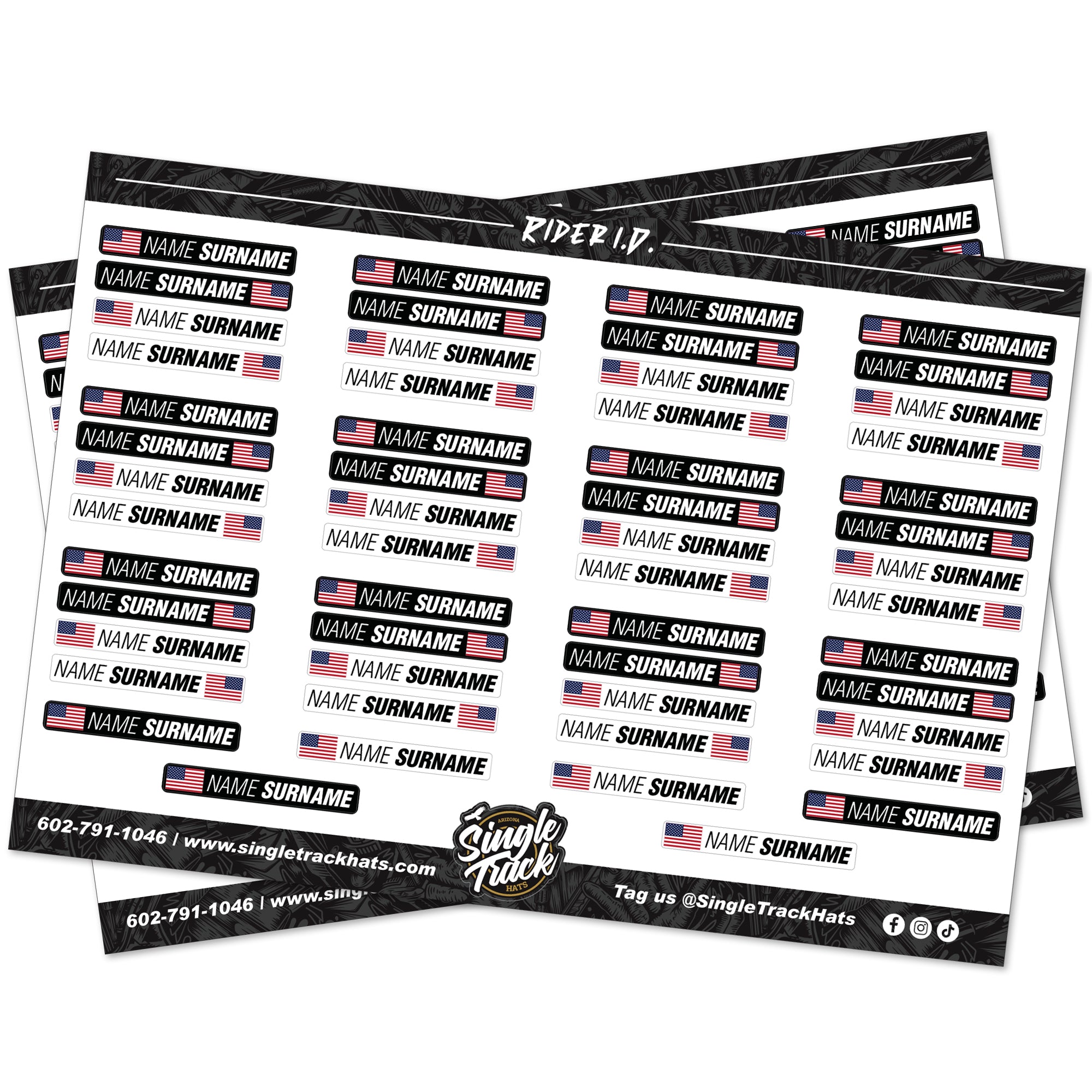 RC car sticker sheet name flag USA vinyl decals radio controller cars racer buggy