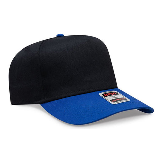 OTTO 31-069 snapback cap with black crown and royal blue visor
