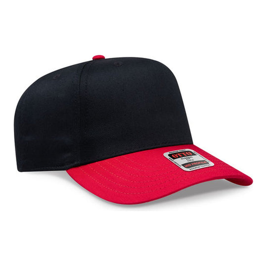 OTTO 31-069 snapback cap with black crown and red visor