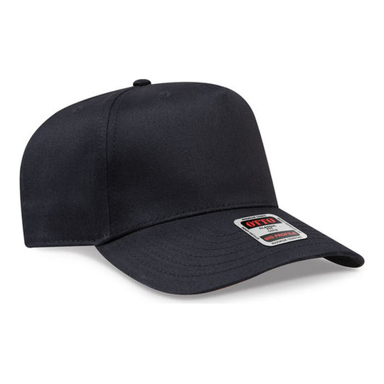 OTTO 31-069 five panel mid profile snapback cap in Black