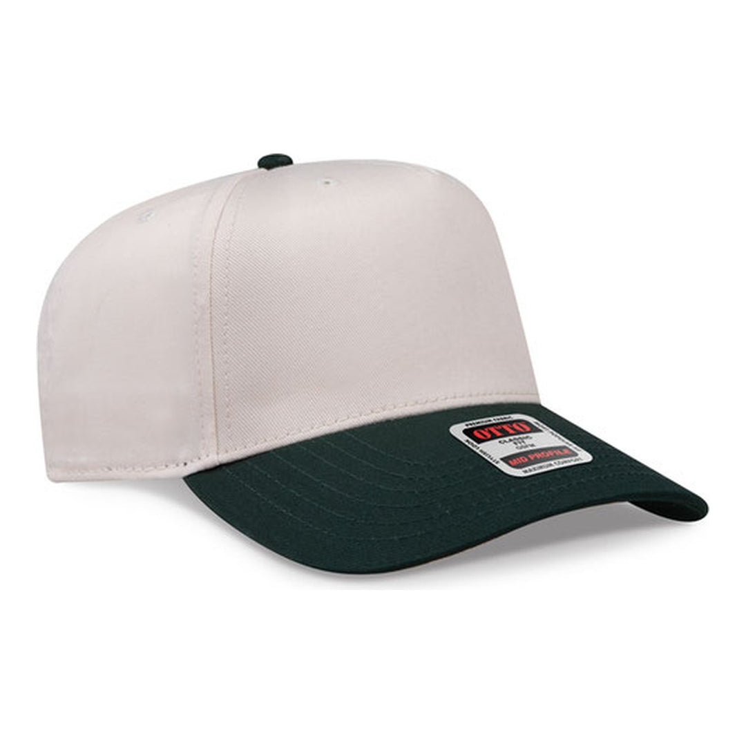 OTTO 31-069 snapback cap with cream crown and dark green visor