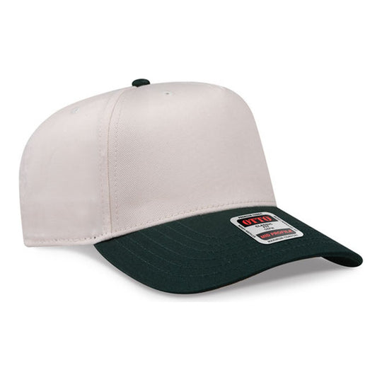 OTTO 31-069 snapback cap with cream crown and dark green visor
