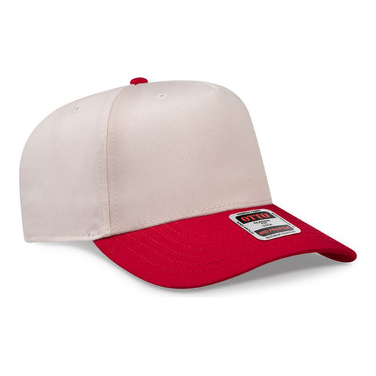 OTTO 31-069 snapback cap with cream crown and red visor