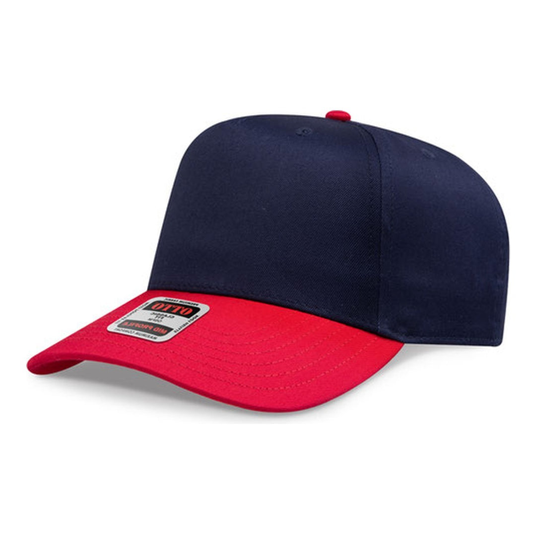 OTTO 31-069 snapback cap with navy crown and red visor