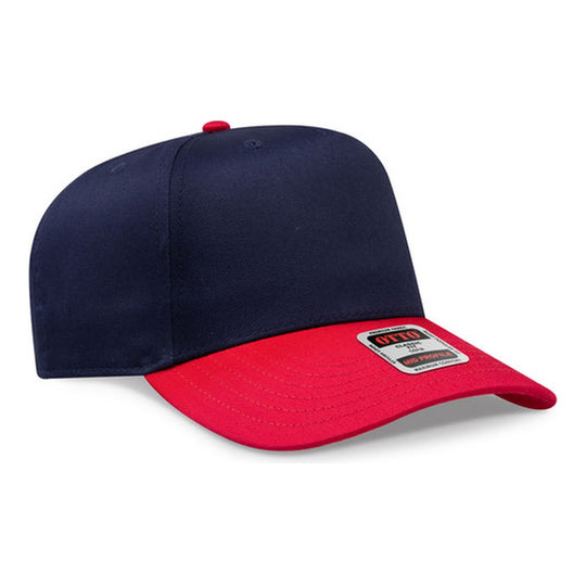 OTTO 31-069 snapback cap with navy crown and red visor