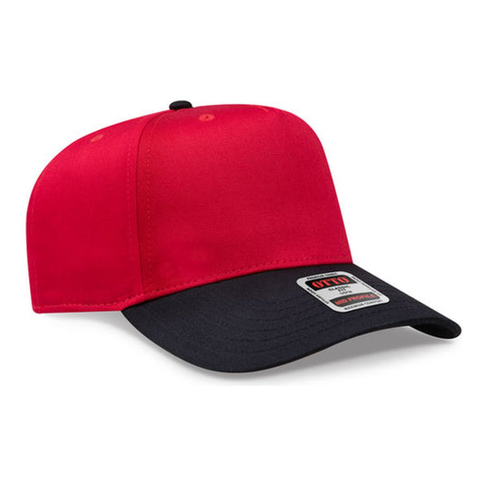 OTTO 31-069 snapback cap with red crown and black visor
