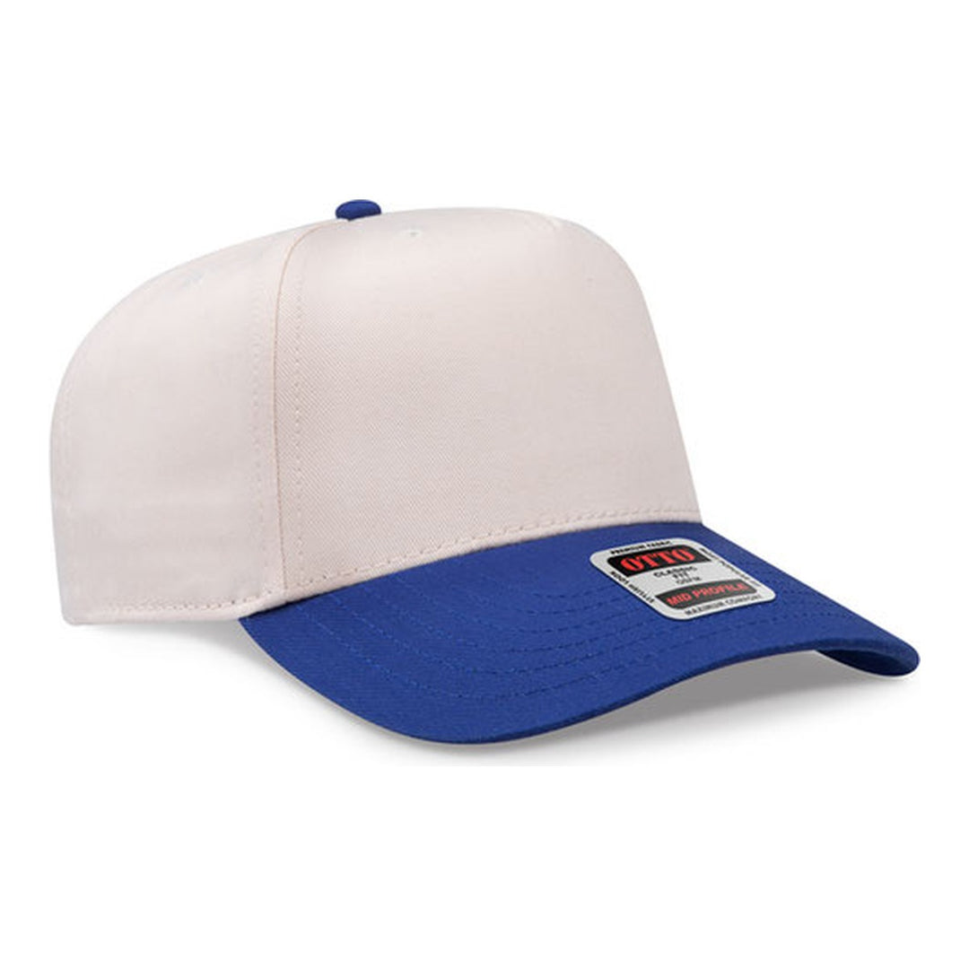 OTTO 31-069 snapback cap with taupe crown and royal blue visor