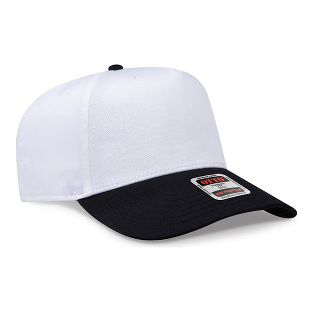 OTTO 31-069 snapback cap with white crown and black visor