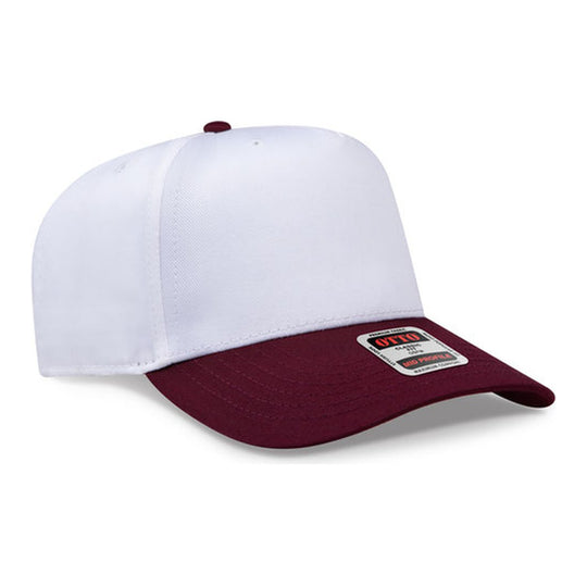 OTTO 31-069 snapback cap with white crown and maroon visor