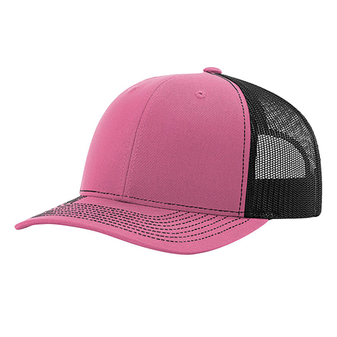 Richardson 112 trucker snapback cap in Hot Pink and Black